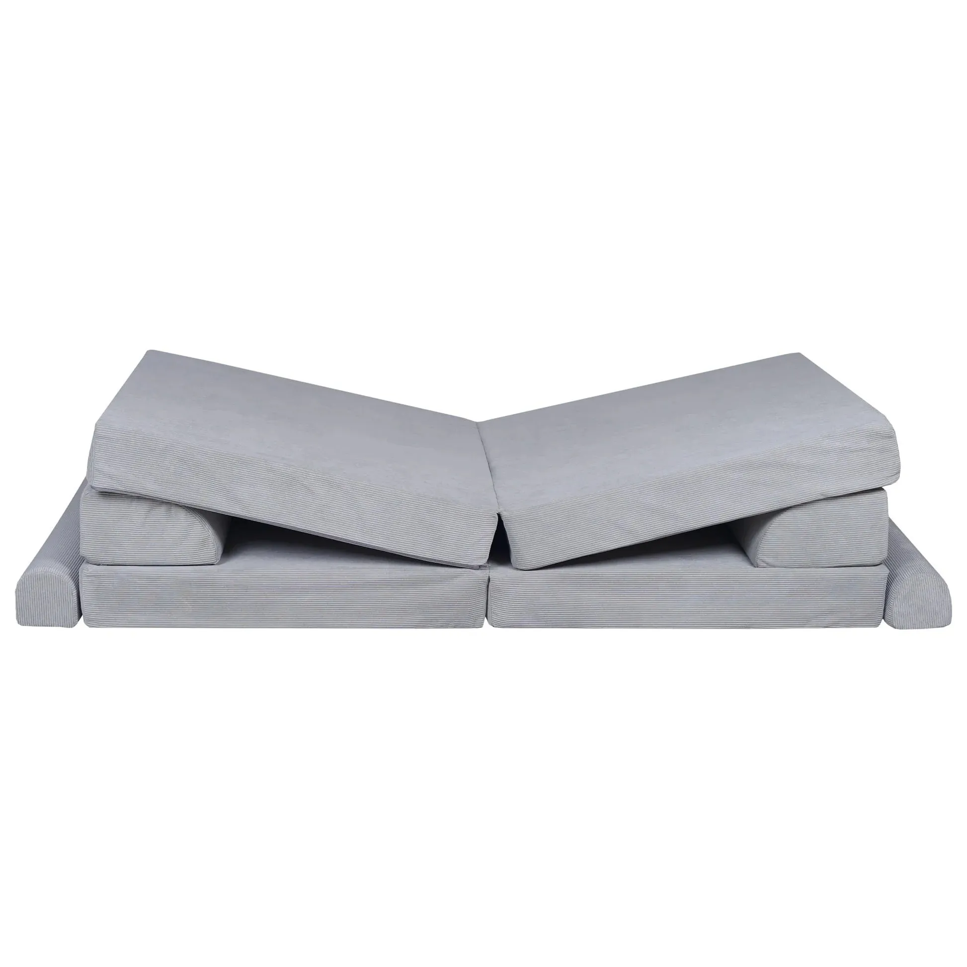 velika slimcord premium modularna sofa - siva - slika 3