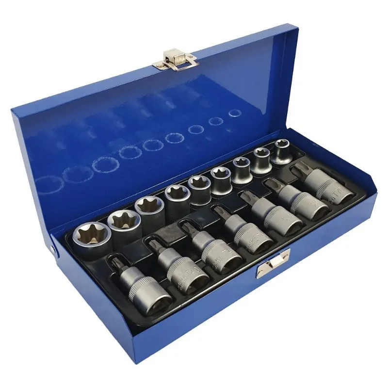 e-torx nasadni ključ i torx set bitova 1/2", 17 komada - slika 2