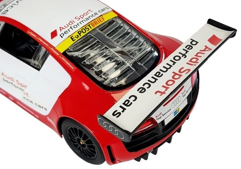 auto na daljinsko upravljanje audi r8 lms rastar 1:14 bijelo-crveni - slika 5