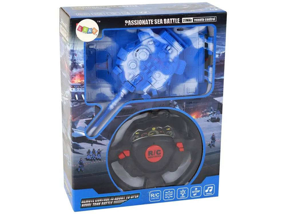 r/c tank remote controlled lights sound blue 1:18 27mhz - slika 6