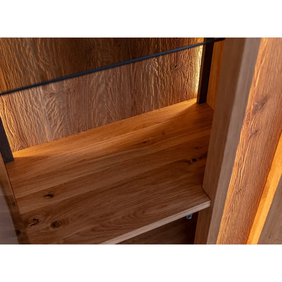 vitrina collodi 84,50x205cm, materijal: masivno drvo hrast - slika 17