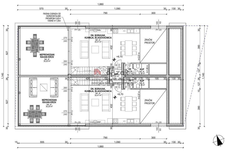 povljana-dvoetažan apartman(s5) penthouse - prvi red do mora - slika 17