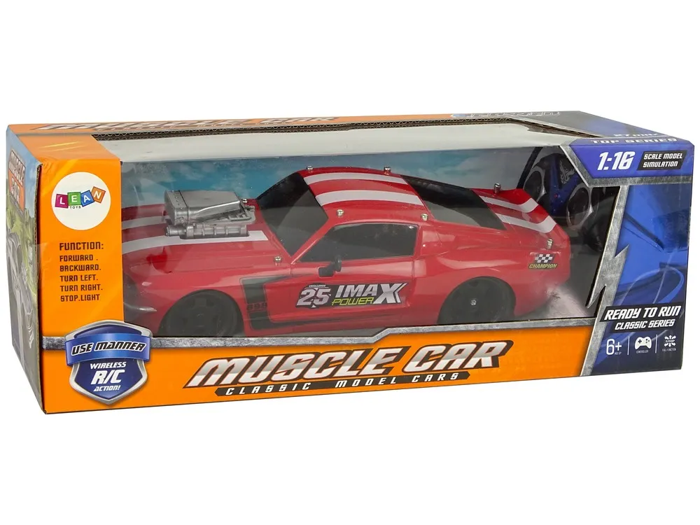 auto na daljinsko upravljanje 1:16 stripes pilot - crveni - slika 8