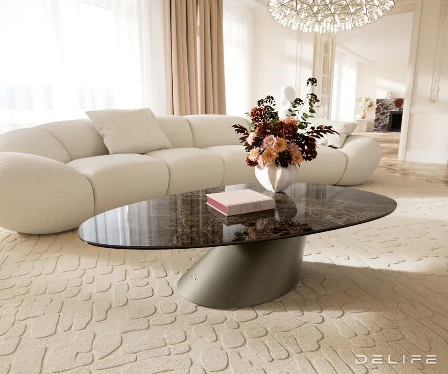 Klub stolić Edge 140x75cm, Materijal: Keramika Laminam Emperador - Čakovec