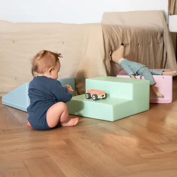 soft play set od 3 pjenastih blokova - mekani pastelni mini penjalica - slika 3