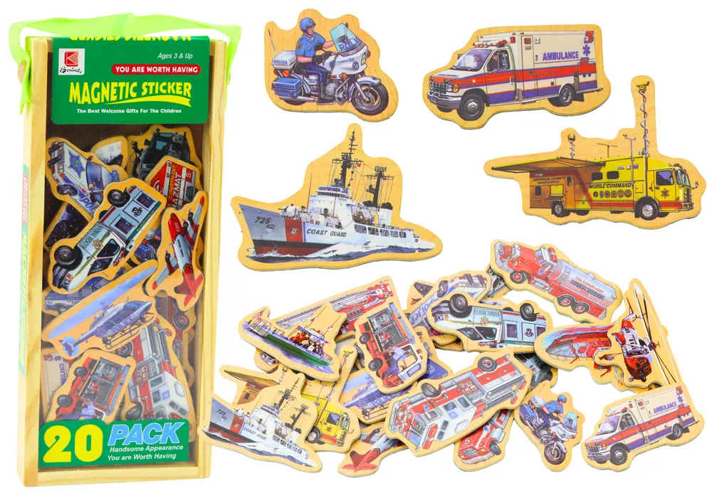 Set of Wooden Magnets Vehicles Ships Planes 20 pieces - Mursko Središće