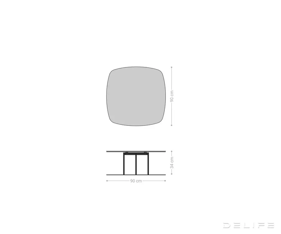 klub stolić edge boot 90x90cm, materijal: keramika laminam noir desir - slika 8
