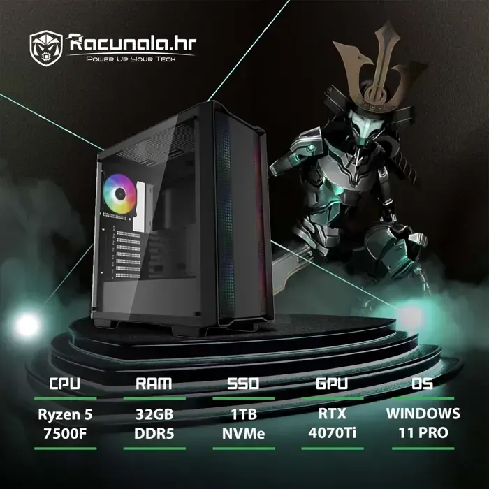 Wolt Strmec BaB gaming računalo HunterKiller R54070T (Ryzen 5 7500F - Zagreb