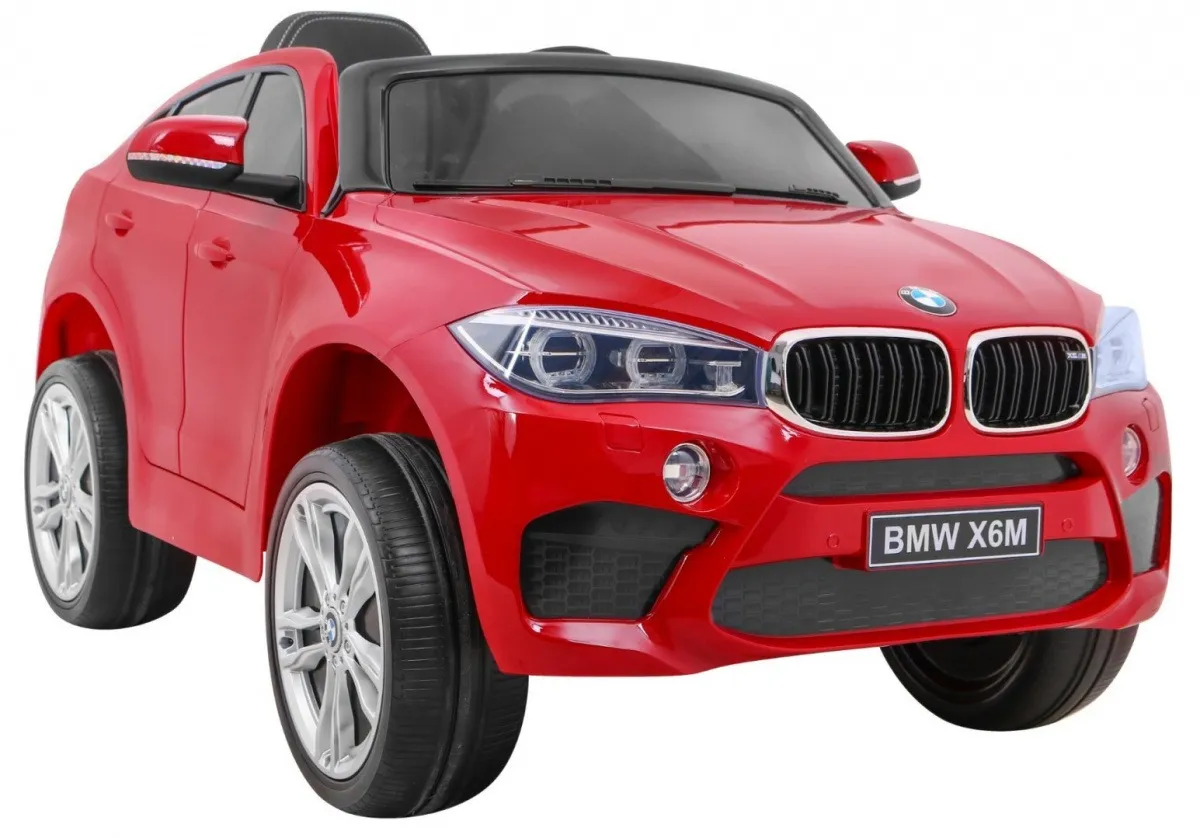 licencirani auto na akumulator bmw x6m - crveni/lakirani - slika 9