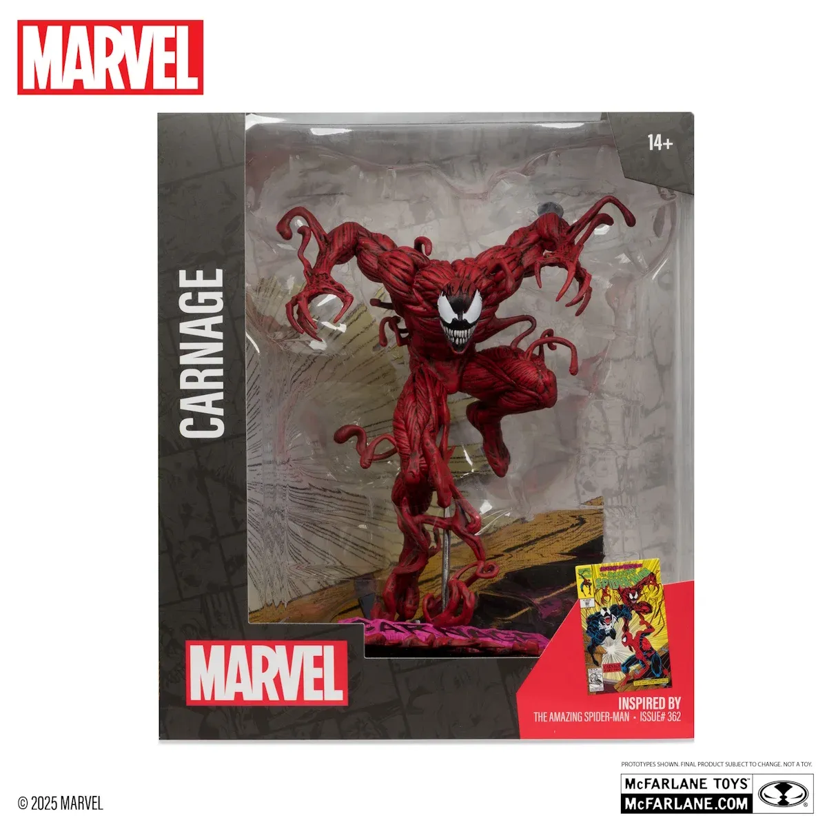 mcfarlane marvel – carnage (the amazing spider-man #362) figura, 18cm - slika 4