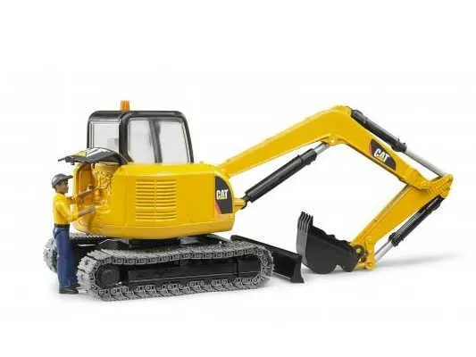 bruder bager cat mini-excavator + radnik - slika 3