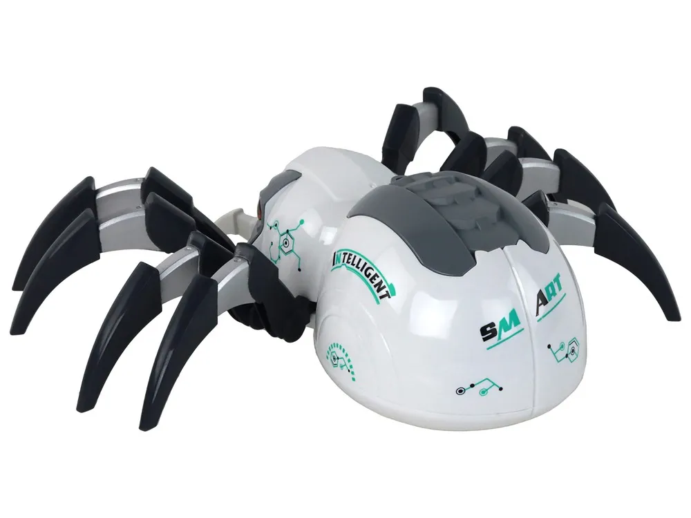 large remote controlled rc spider, battery operated, white and gray - slika 2