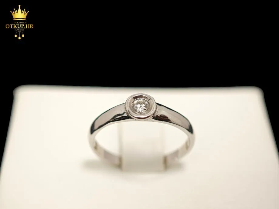 ZLATNI PRSTEN S DIJAMANTOM - 0,07ct - 2,20G 14K / R1, RATE !! - Zagreb
