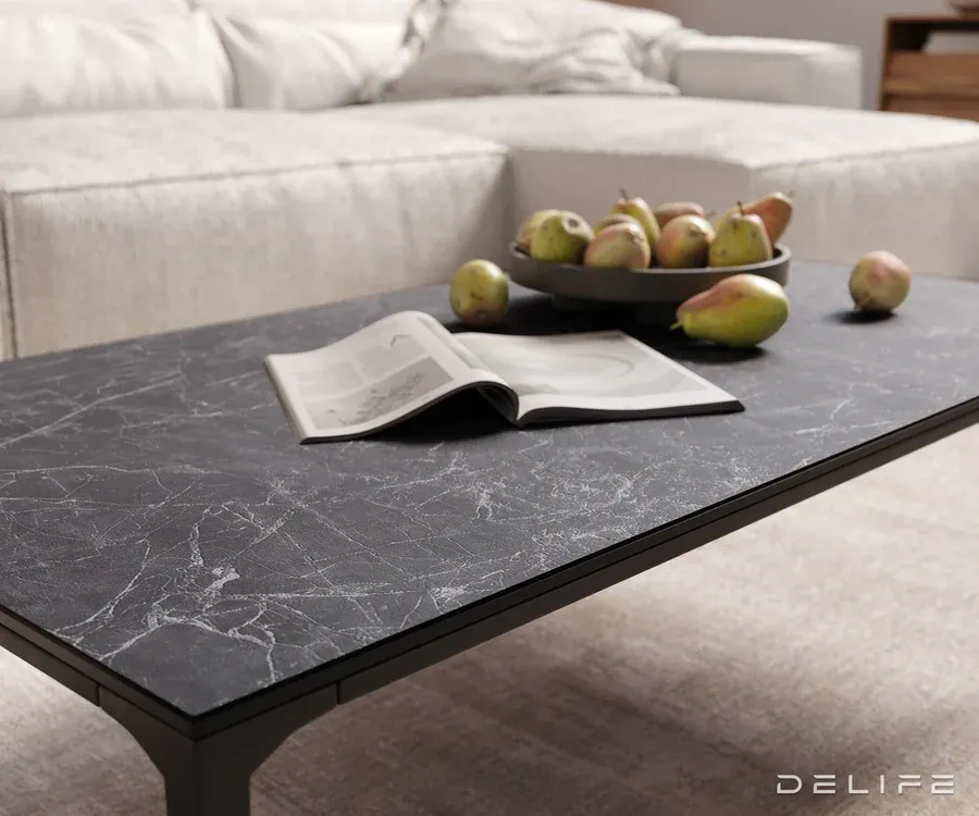 klub stolić levente 110x60cm, materijal: keramika laminam nero greco - slika 4