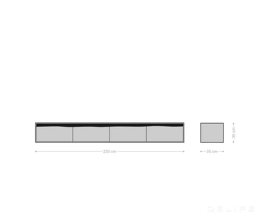 komoda stonegrace 220x35cm, materijal: bagrem - slika 5