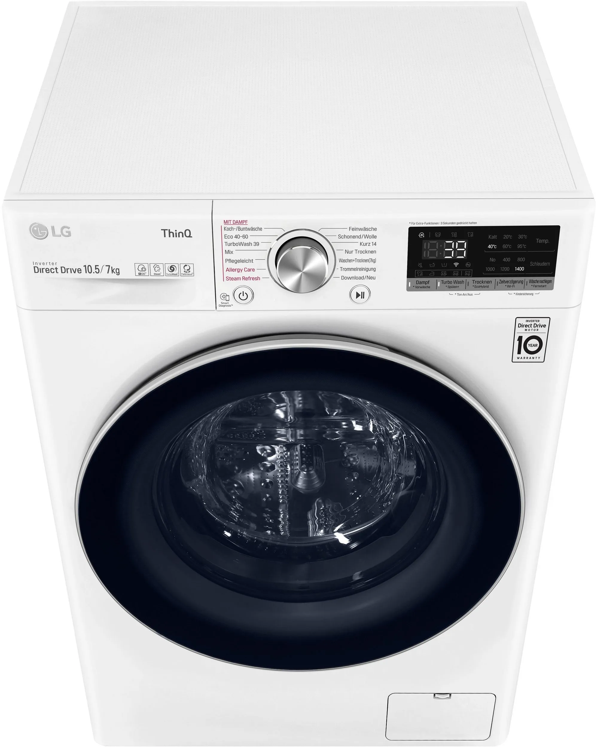 lg perilica-sušilica v7wd107h2e, 10,5 kg, 7 kg - slika 2
