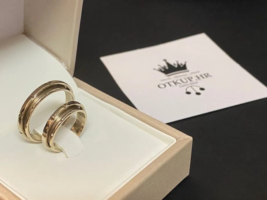 zlatno prstenje "za nju i njega" 9,70g 14k / r1, rate! - slika 3