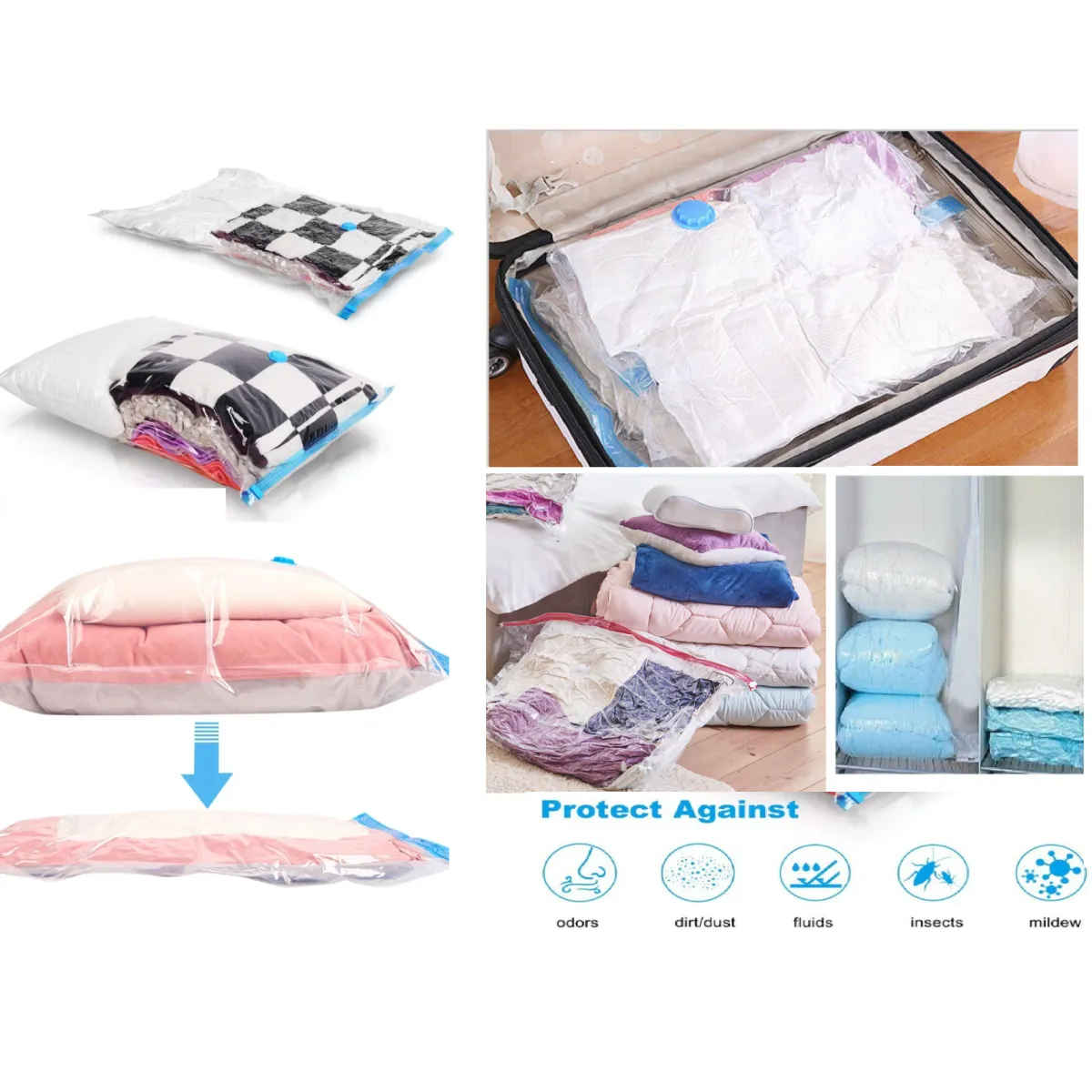 (7-djelni jumbo paket) vreće za vakumiranje odjeće i gratis pumpa - slika 5