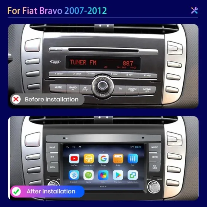fiat bravo original android radio multimedija wifi parking kamera - slika 9