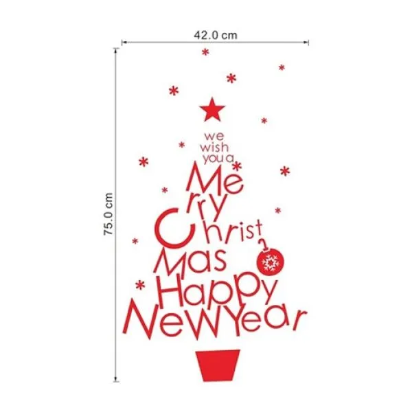 zidna naljepnica - merry christmas - happy new year - slika 4