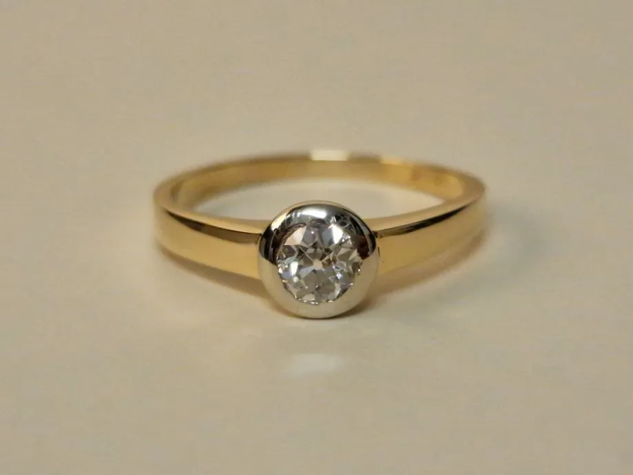 zlatni prsten s dijamantom 0,35ct / r1, rate ! - slika 3