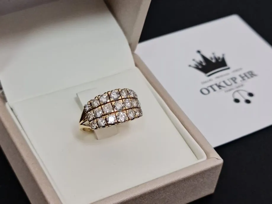 zlatni prsten s dijamantima 2,49ct 18k / r1, rate - slika 3
