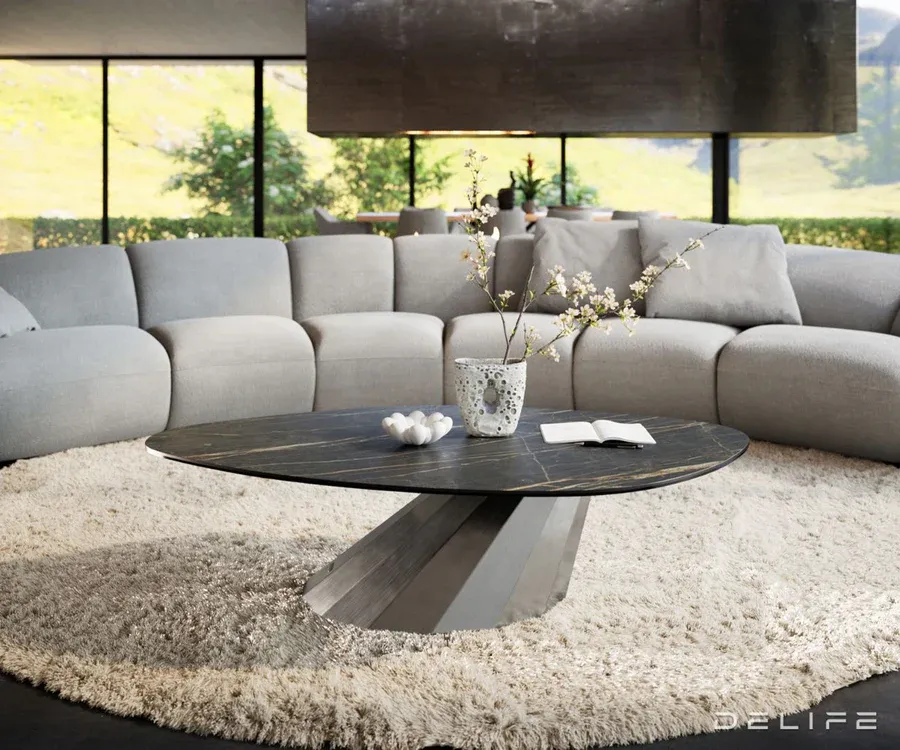 klub stolić edge 140x76cm, materijal: keramika noir desir - slika 2