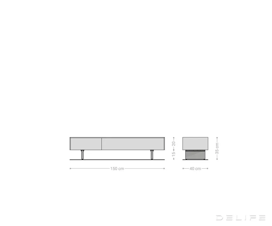 tv komoda cuor 150x35cm, materijal: keramika minas melange - slika 9