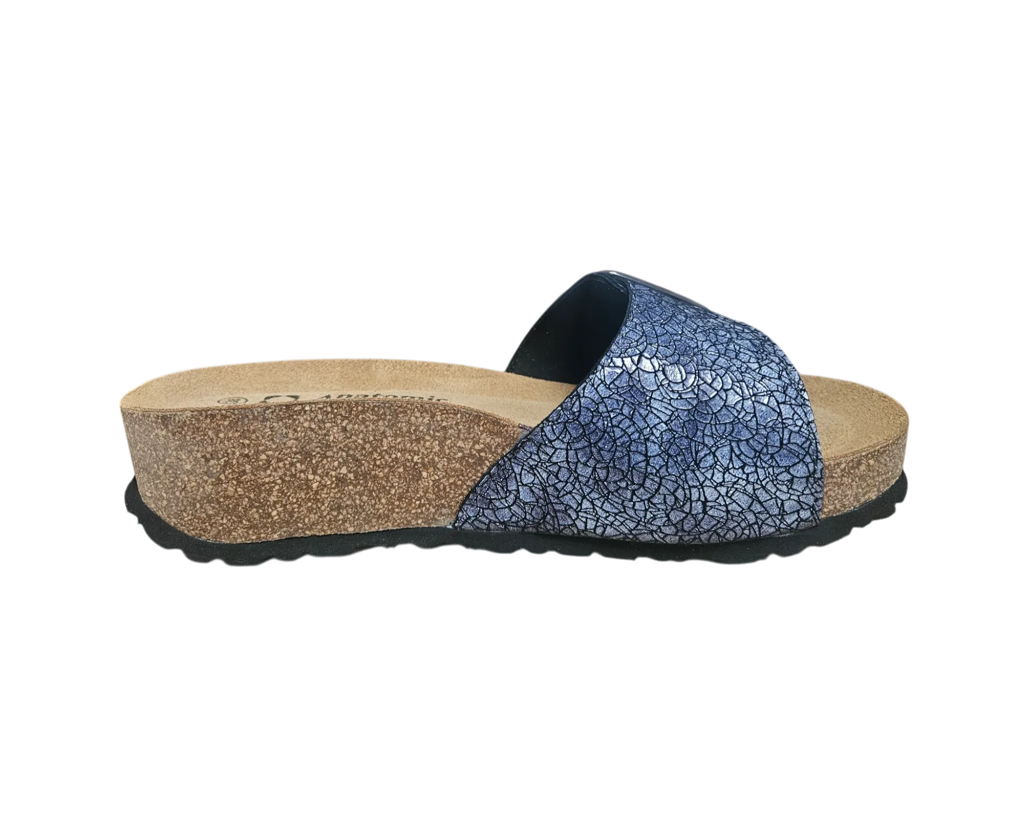 anatomic midnight blue – indigo metalik natikače s popucanim efektom - slika 3