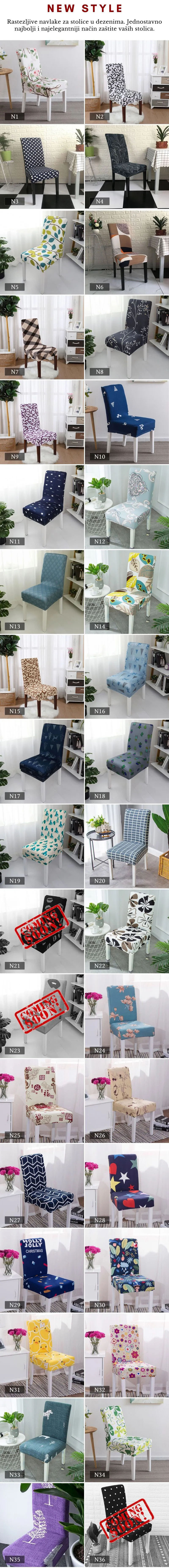 new style - rastezljive navlake za stolce u dezenima - slika 3