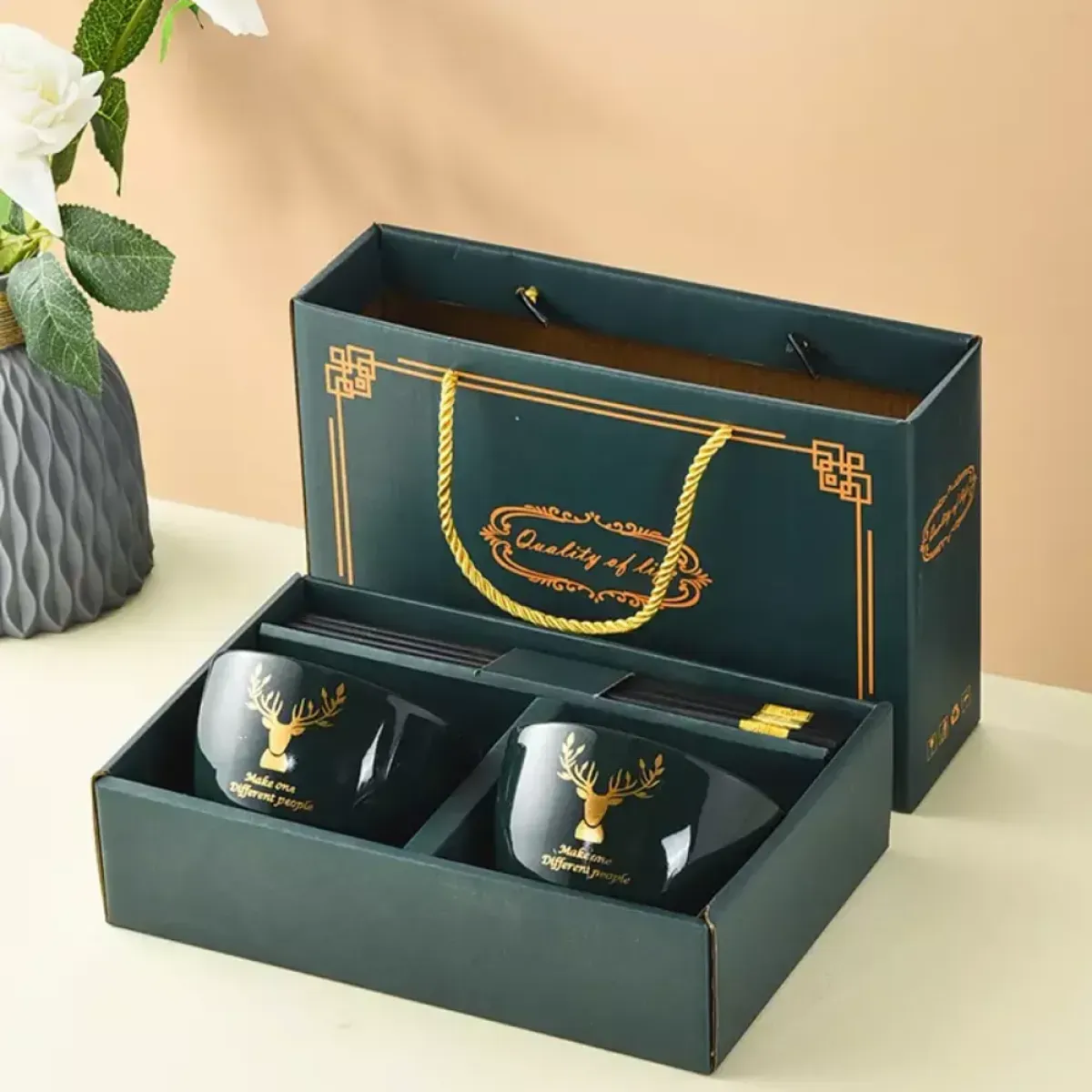 Elegantan poklon set – keramičke šalice i štapići u luksuznoj kutiji - Zagreb