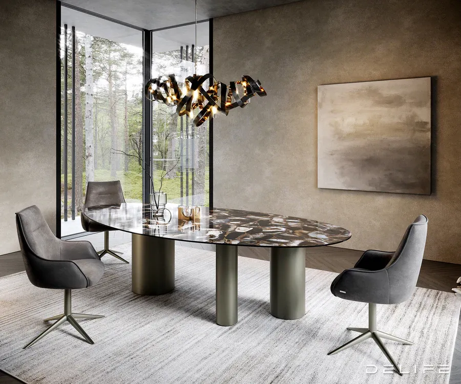 blagovaonski stol edge 280x130cm, materijal: keramika na staklu - slika 2