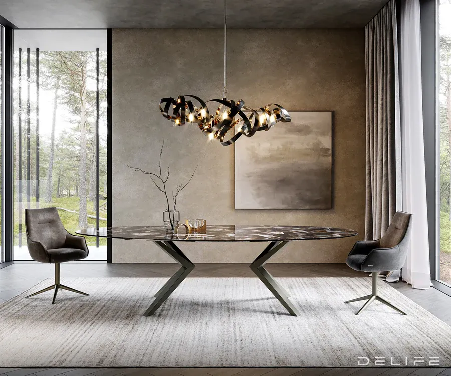 blagovaonski stol edge 280x130cm, materijal: keramika na staklu - slika 4