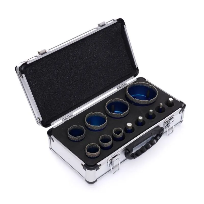 set dijamantnih kruna za keramiku, kamen, pločice 6 - 68 mm mm m14 - slika 2