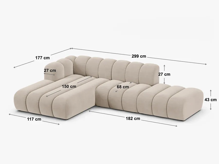 kutna garnitura lupine 299x177cm, materijal: chenille eden - slika 6