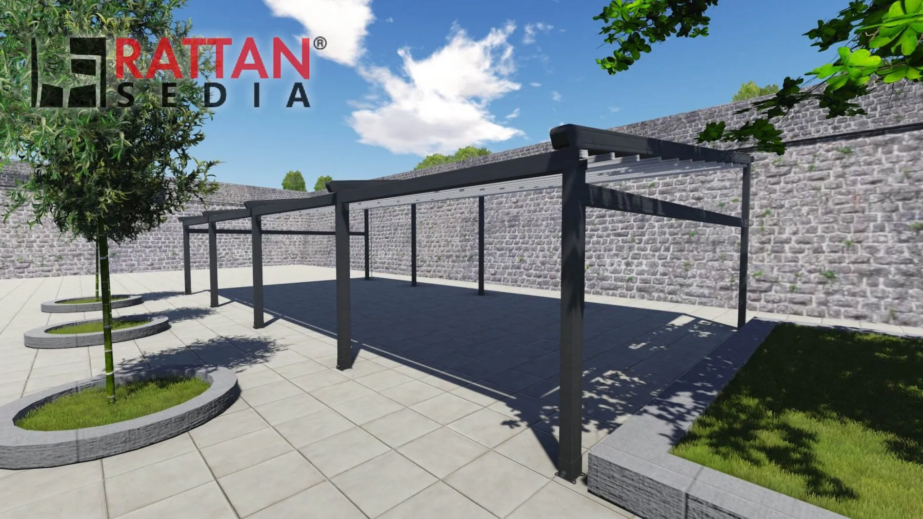 jednovodna pergola tenda – alpha - slika 9