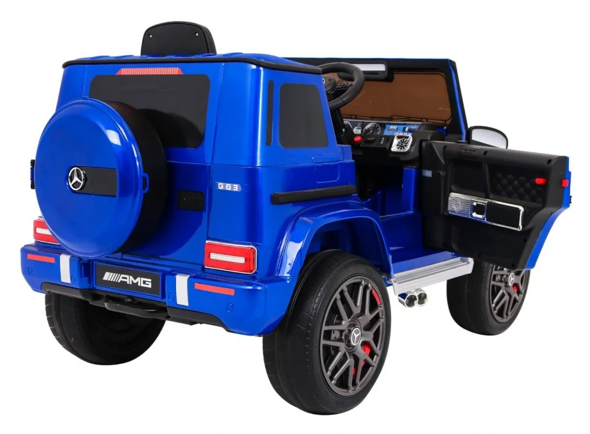 licencirani auto na akumultor mercedes g63 - plavi/lakirani - slika 7