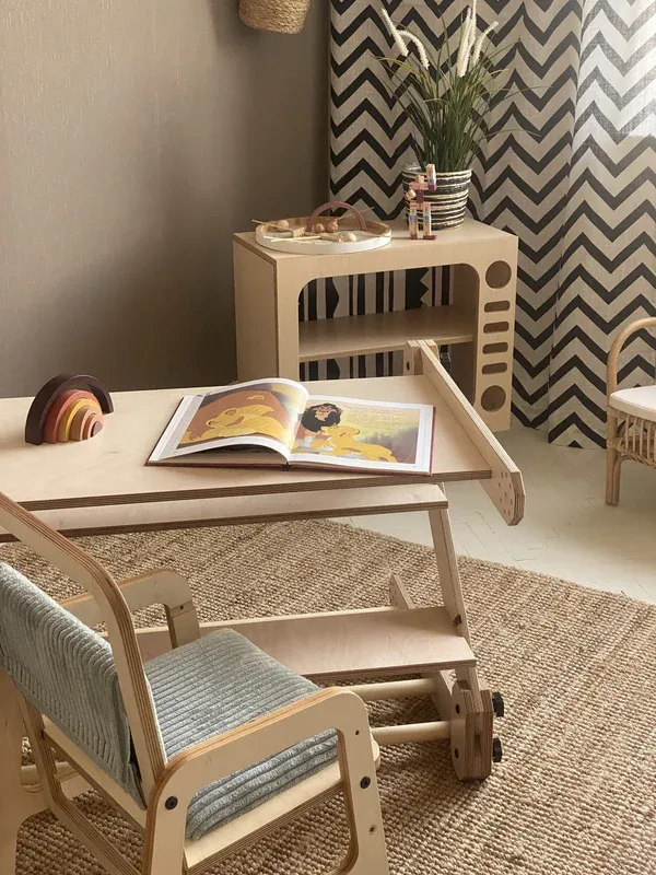 montessori set za penjanje / stol / ploča za crtanje nabu - slika 10
