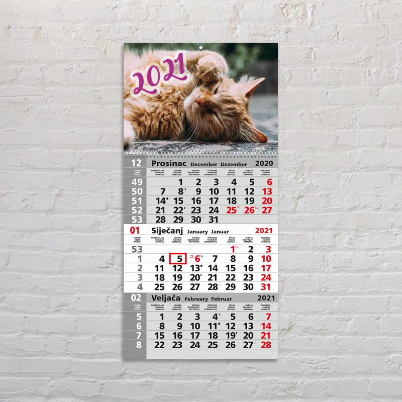 trodjelni kalendar sa fotografijom ljubimca - slika 2