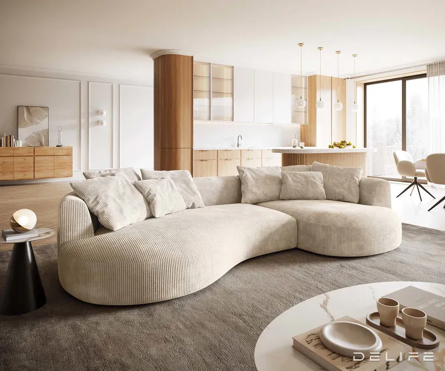 Sofa Edina 328x166cm, Materijal: Rebrasta tkanina - Čakovec