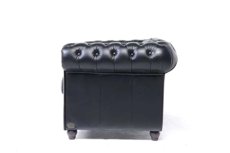 chesterfield dvosjed original leather | 2-sjedišta | black - slika 4