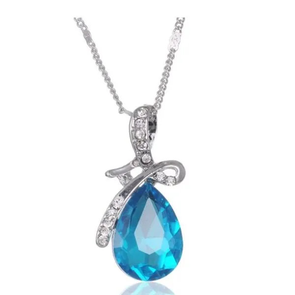 kristalna ogrlica eternal love teardrop crystal - slika 6