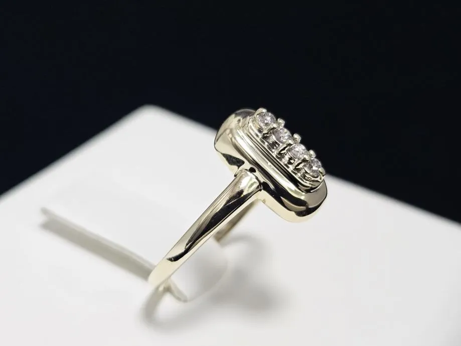 zlatni prsten s dijamantima 0.06ct 14k / r1, rate ! - slika 2