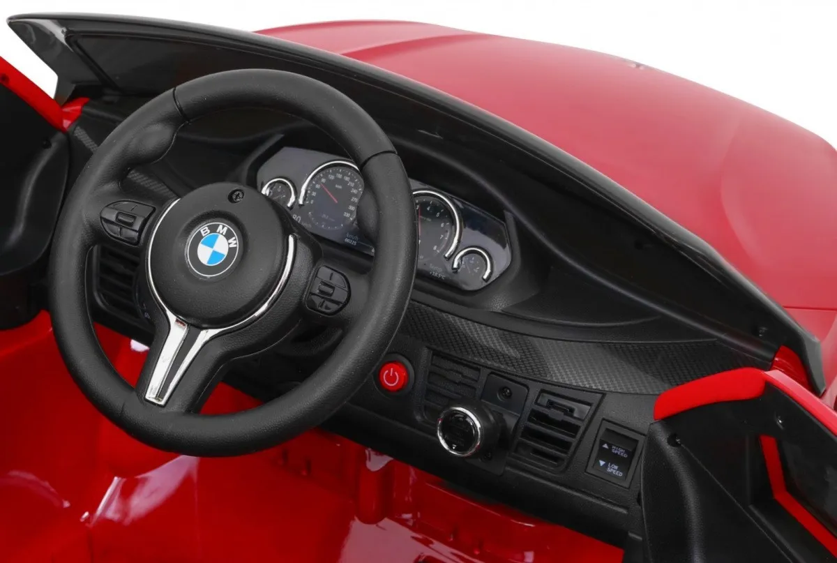 licencirani auto na akumulator bmw x6m - crveni/lakirani - slika 7
