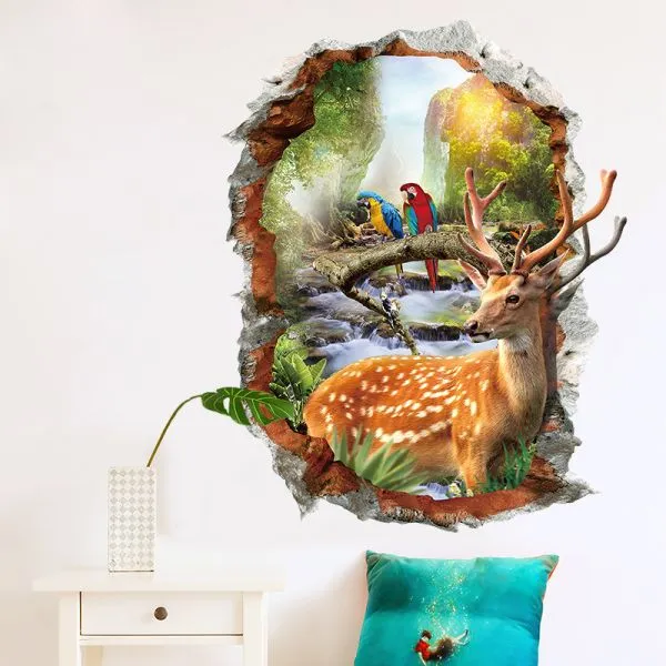 3d wall sticker jelen dimenzije 70x50 cm - slika 3