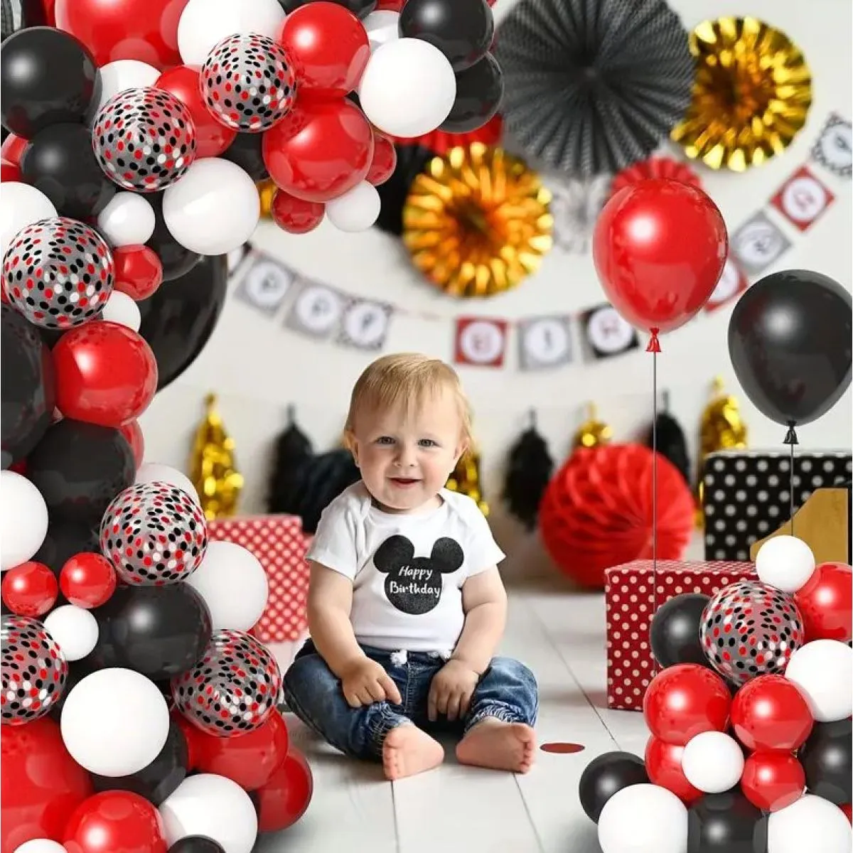 luk od balon - red and black (120 balona u setu) - slika 10