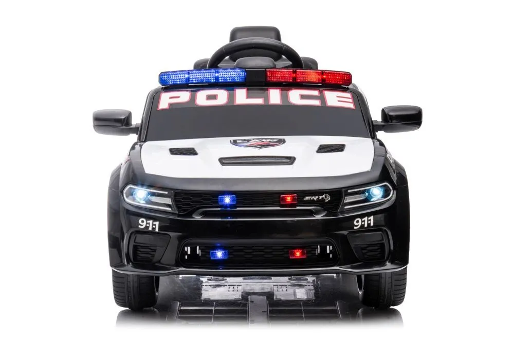 licencirani policijski auto na akumulator dodge charger - crno/bijeli - slika 8