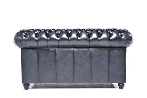 chesterfield dvosjed original leather | 2-sjedišta | wash off blue - slika 4