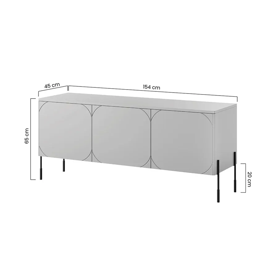 komoda sonatia 150cm, 3 vrata i 1 ladica, materijal: mdf - slika 7