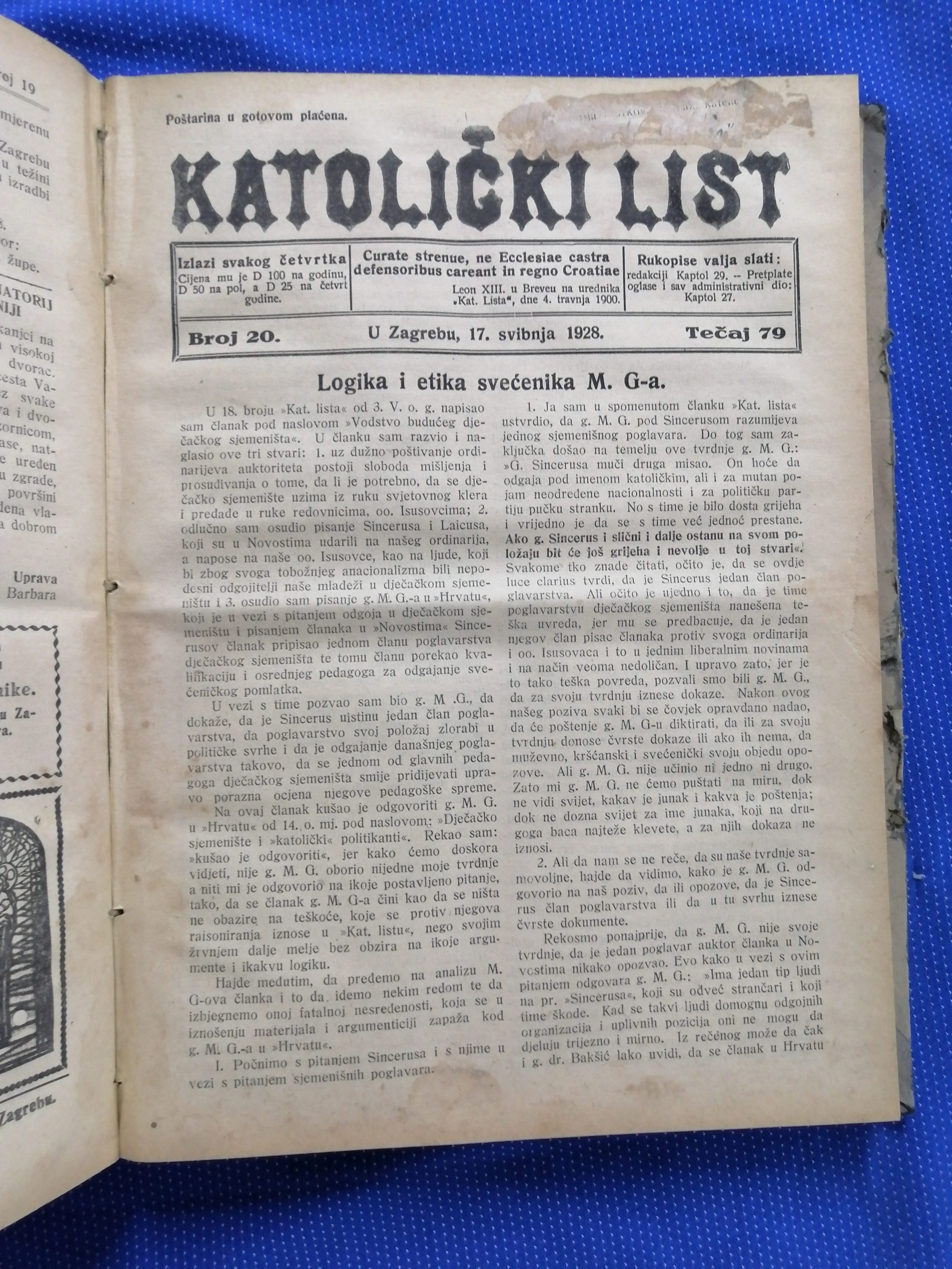 katolički list – kompletno godište 1928. br. 1-52 - slika 3